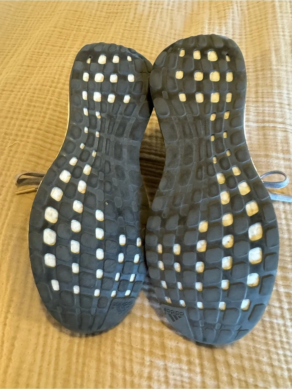 adidas Light Gray and Charcoal Knit Sneakers Size 8